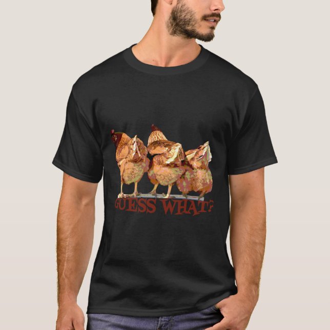 T-shirt Devinez quel bouton de poulet (Devant)
