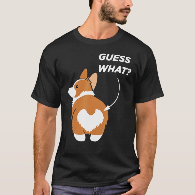 T-shirt Devinez quoi Corgi (Devant)