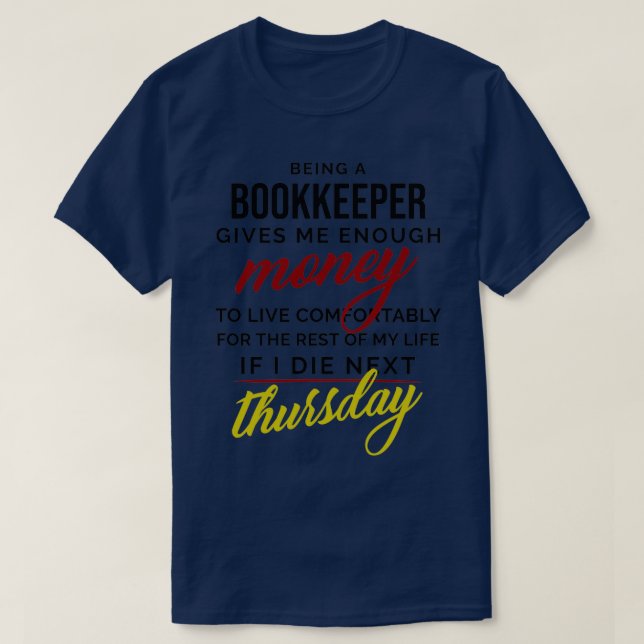 T-shirt Devis amusant du comptable (Design devant)