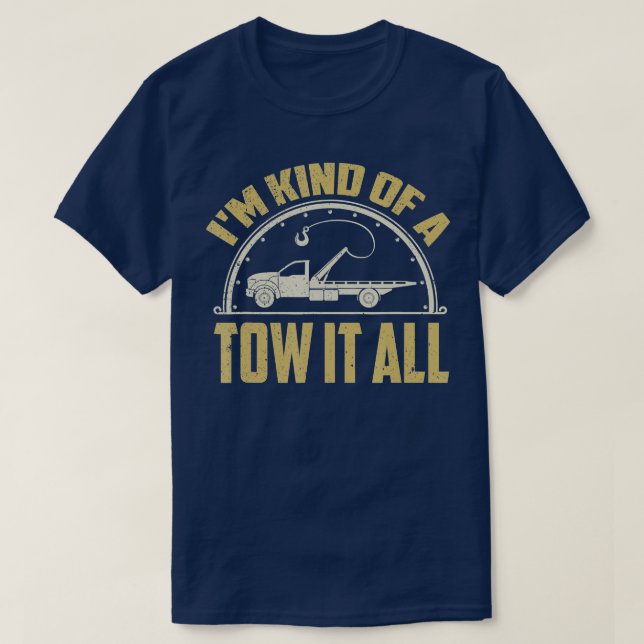 T-shirt Devis de remorquage du conducteur de camion-remorq (Design devant)