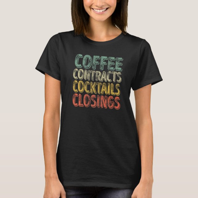 T-shirt Devis de travail Contrats de café Cocktails Fermet (Devant)