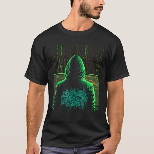 T-shirt Devis d'expert en cybersécurité pour le pirate Cas (Devant)