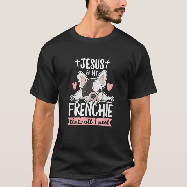 T-shirt Devis Frenchie pour un propriétaire français (Devant)