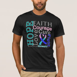 T-shirt Devise de foi d'espoir de cancer de la thyroïde