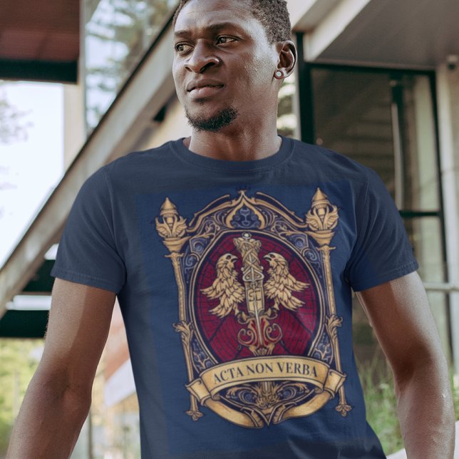 T-shirt Devise personnelle et armoiries Homme d'action (Créateur téléchargé)