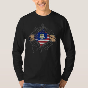 T-shirt Dévoilement déchiré citoyen américain fier drapeau