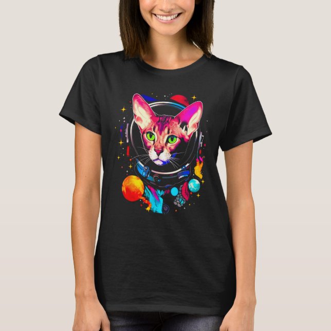 T-shirt Devon Rex Cat Astronaut (Devant)