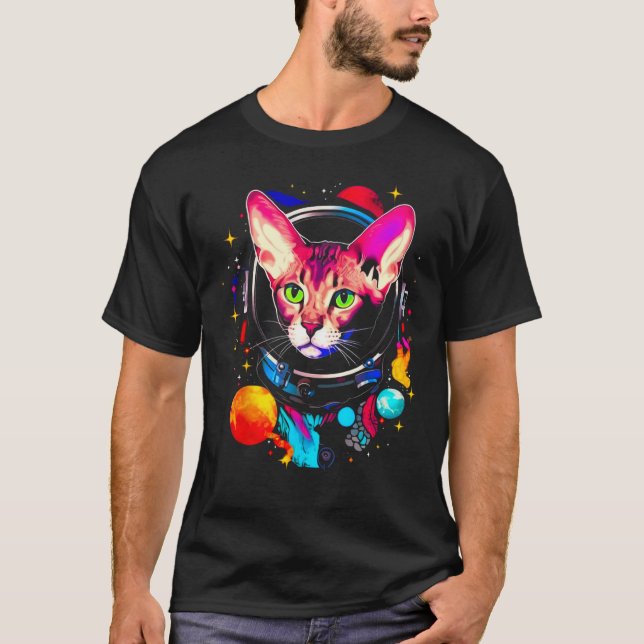 T-shirt Devon Rex Cat Astronaut (Devant)