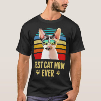 T-shirt Devon Rex Cat Best Cat Maman Ever Retro Beach Vibe