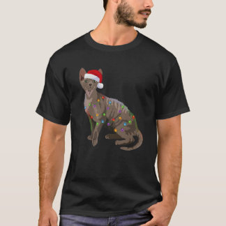 T-shirt Devon Rex lumières de Noël Noël Noël Amoureux des 