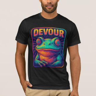 T-shirt DEVOUR – Hypnotic Retro Frog Pixel Art Design