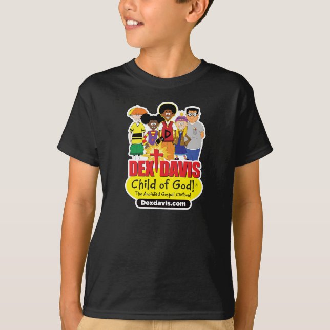 T-shirt "Dex n'Friends" de l'enfant (couleurs somb (Devant)