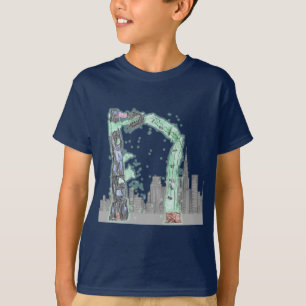 T-shirt D'Express® marine brouillée d'enfant de rhinocé