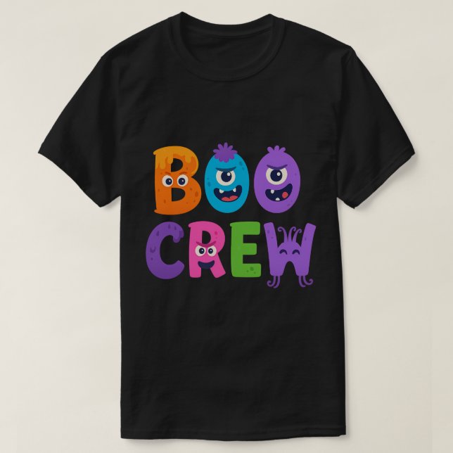 T-Shirt d'Halloween de Boo Crew - Mignonnes Lettre (Design devant)