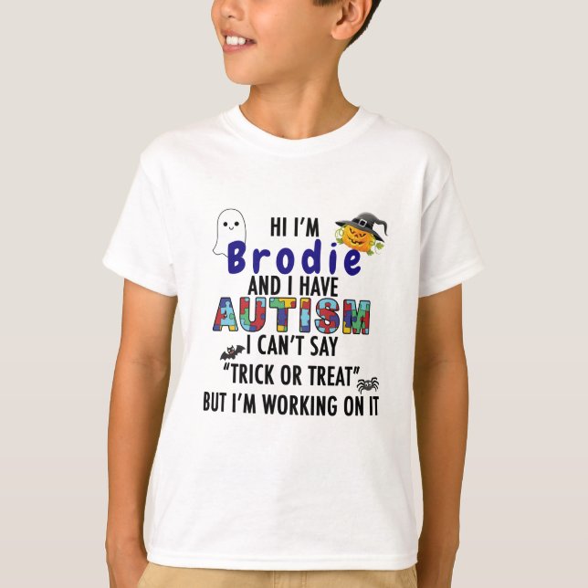 T-shirt d'Halloween pour l'autisme / DMPS / non ve (Devant)