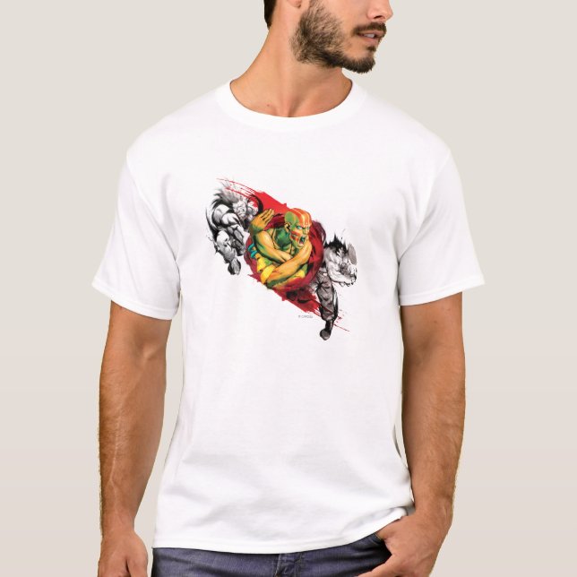T-shirt Dhalsim, Blanka et perfidie (Devant)