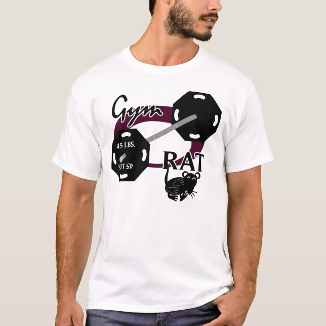 T-shirt d'haltérophilie de rat de gymnase (Devant)