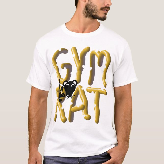 T-shirt d'haltérophilie de rat de gymnase (Devant)