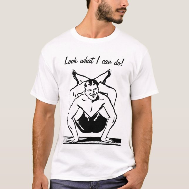 T-shirt d'homme de contorsionniste rétro (Devant)