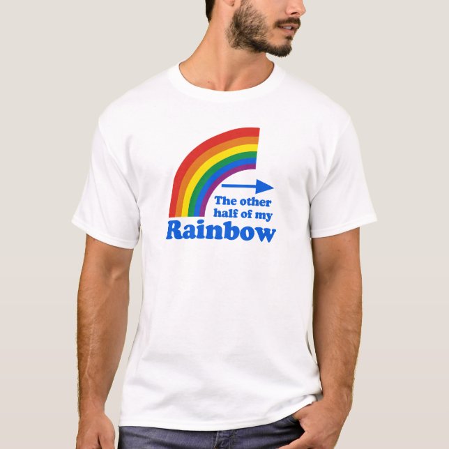 T-shirt D'humour d'arc-en-ciel plaine gaie de droite à (Devant)