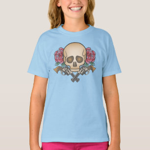 T-shirt Dia de los Muertos Crâne et armes à feu Chemise