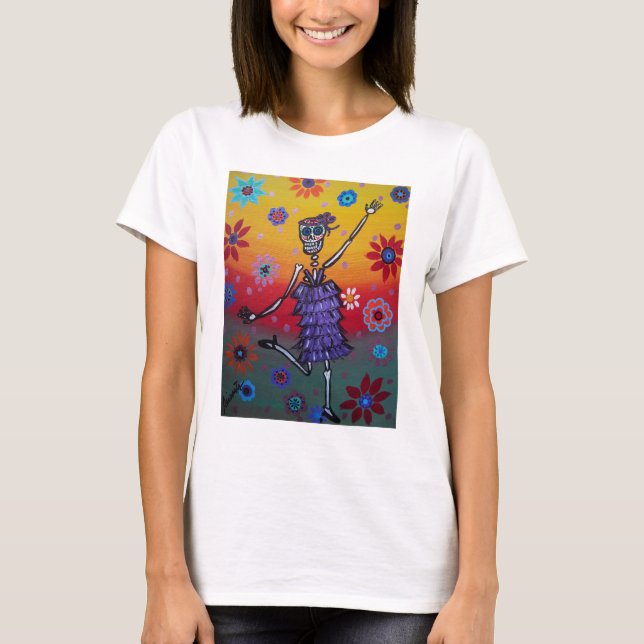T-SHIRT DIA DE LOS MUERTOS DANCING QUEEN (Devant)