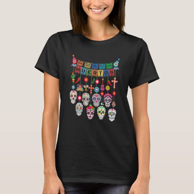 T-shirt Dia De Los Muertos  Day of the dead Hanging skulls (Devant)