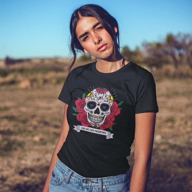 T-shirt Dia de Los Muertos Floral Sugar Crâne (Créateur téléchargé)