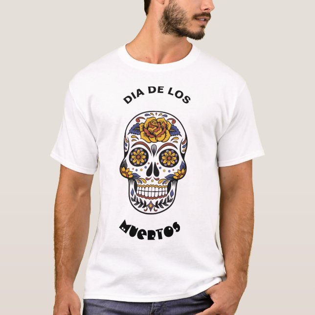 T-shirt Dia de los Muertos Halloween mexicain (Devant)