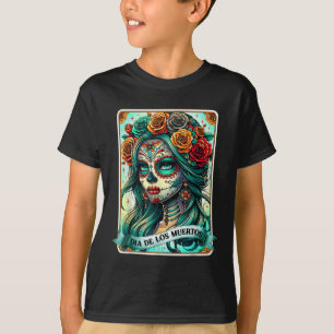 T-shirt Dia De Los Muertos Rose Flower Woman Day Du De De