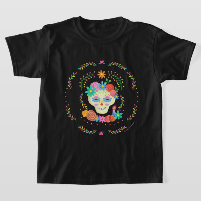 T-shirt Día de los Muertos Sugar Crâne Circulaire Design (Poser)