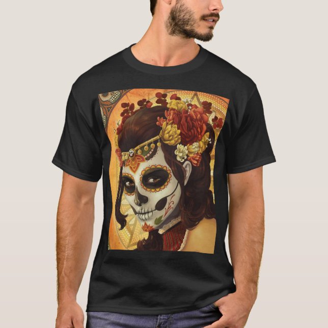 T-shirt Dia De Los Muertos Throw Pillow (Devant)