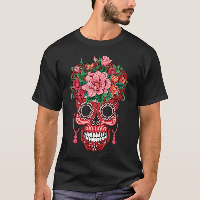 T-shirt Dia De Los Muertos Valentines Day (Devant)