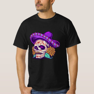 T-shirt Dia de muertos crâne de sucre mexicain