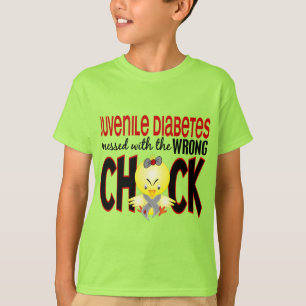 T-shirt Diabète de type 1 sali avec le poussin faux