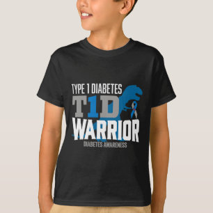 T-shirt Diabète de type 1 T-rex T1d Guerrier Sensibilisati