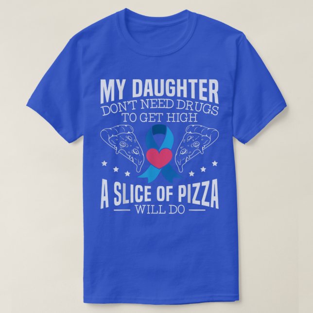T-shirt Diabète Maman Pizza Ribbon  (Design devant)