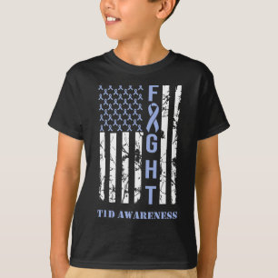 T-shirt Diabète T1d Mois de sensibilisation drapeau bleu R