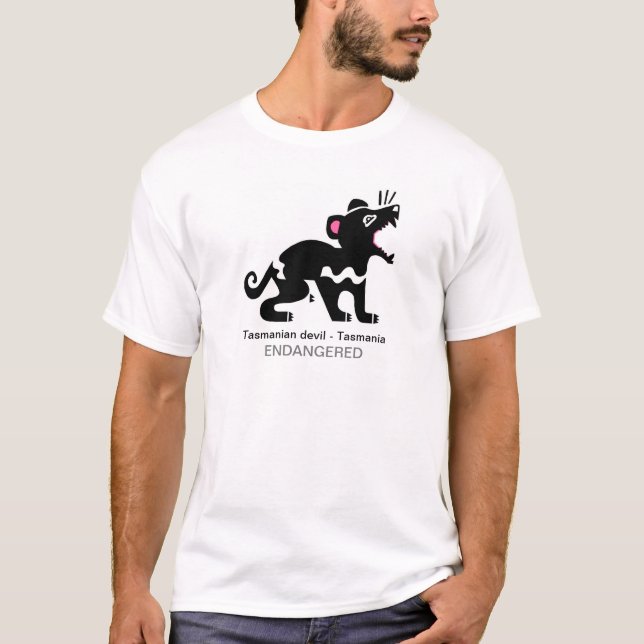 T-shirt Diable de Tasmanie cool - Dessin animal en voie de (Devant)