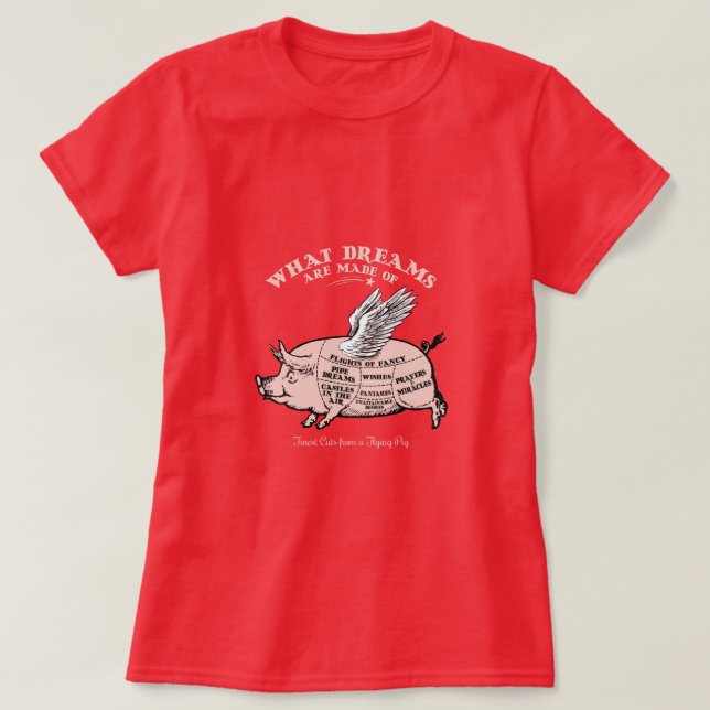 T-shirt Diagramme de porc volant (Design devant)