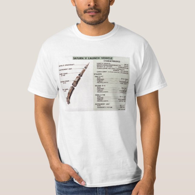 T-shirt Diagramme de Saturn V (Devant)