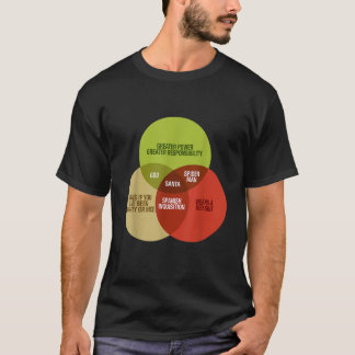 T-shirt Diagramme de Venn de maths drôle Mème Santa sait m
