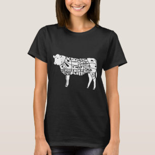 T-shirt Diagramme des coupes de boeuf de boucherie de vach