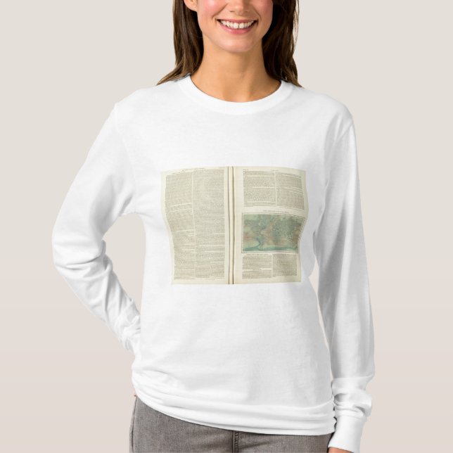 T-shirt Diagramme physique de l'Océan Atlantique continu (Devant)