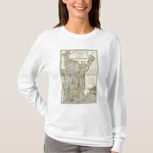 T-shirt Diagramme topographique de la baie de Narraganset