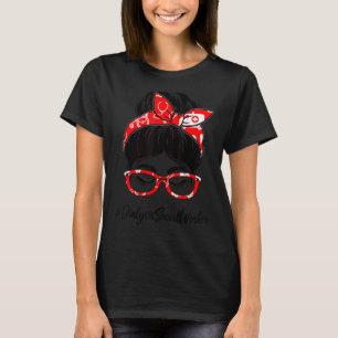 T-shirt Dialyse Social Worker Messy Bun Jour d'appréciatio