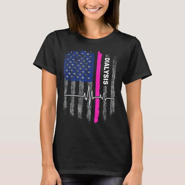 T-shirt dialysis Awareness American Flag (Devant)
