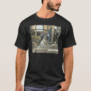 T-shirt Diapositive de lanterne magique de travailleurs de