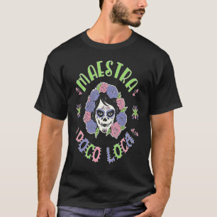 T-shirt Dias De Los Muertos Maîtresse Bilingue Enseignante