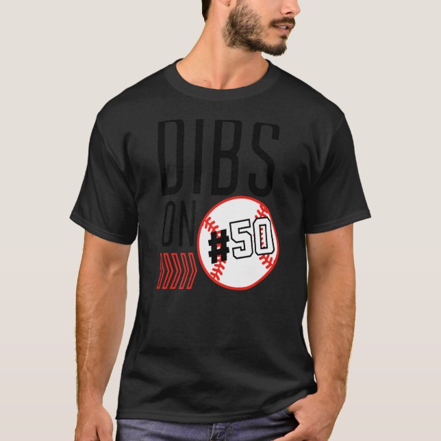 T-shirt Dibs Sur Le Numéro 50 Plongeur De Baseball Sports (Devant)